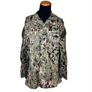 US Navy USN Type III Working Uniform Blouse Jacket SZ M Long Military Gilley